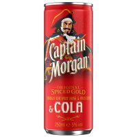 Captain Morgan Spiced Rum With Cola, 250ml
