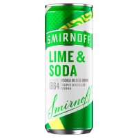 Smirnoff Lime and Soda, 250ml
